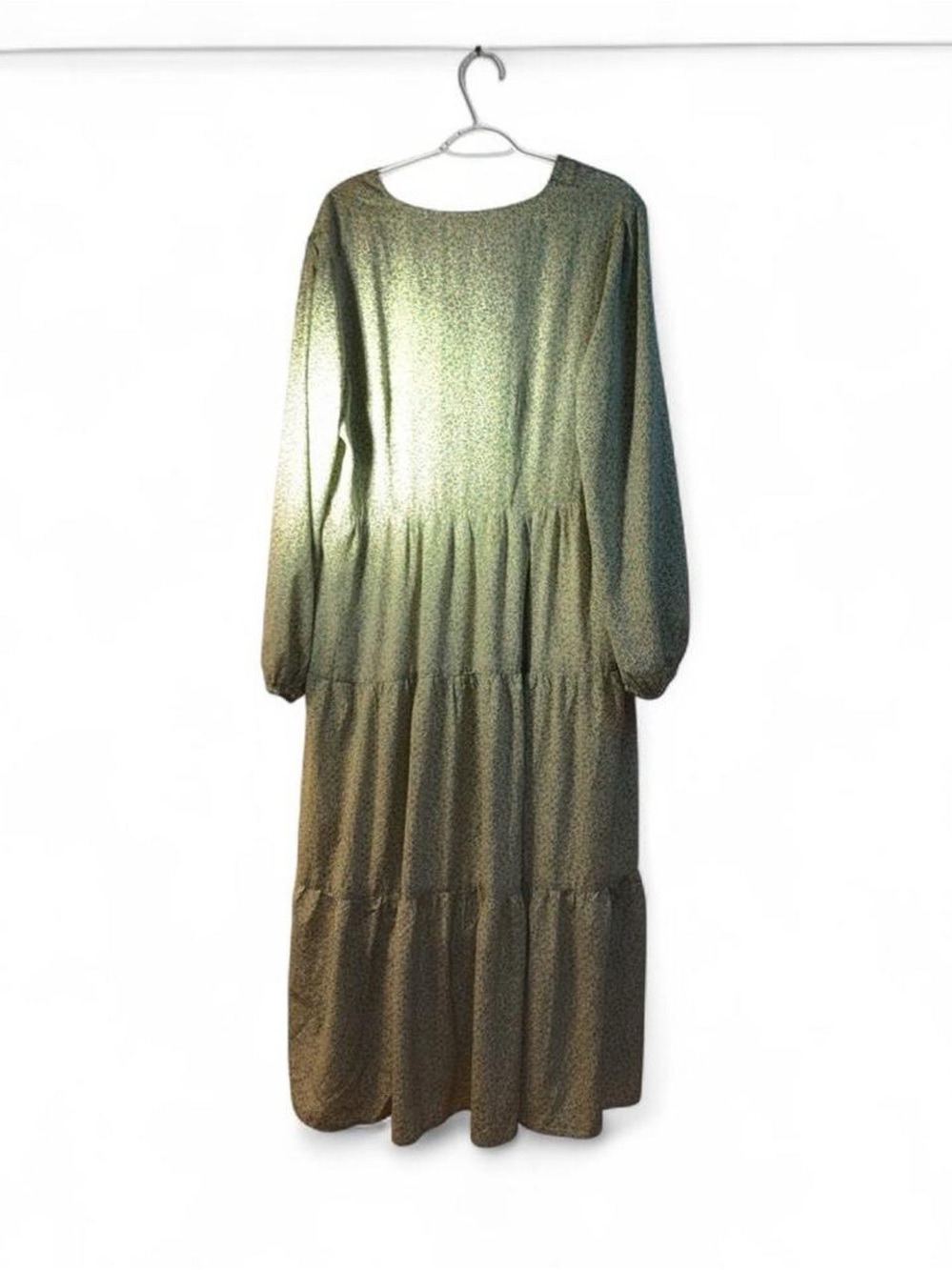 Roolee Sage Green Floral Tiered Button-Front Maxi Dress - Picture 3 of 8